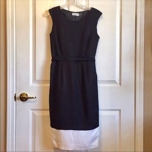 Calvin Klein Sz 4 black and white colorblock dress